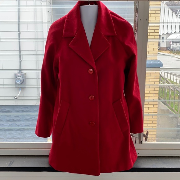 Covington Wool Coat Red Size S/C - Picture 1 of 8